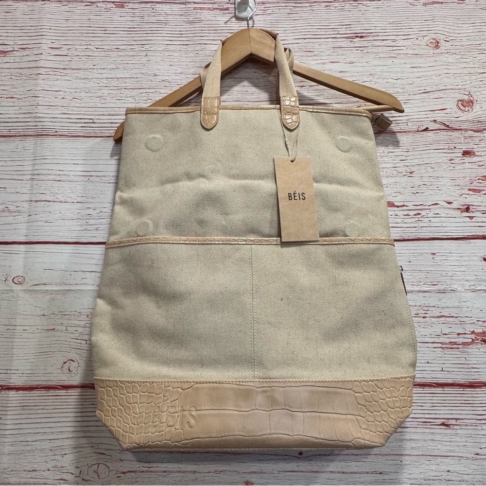 NWT Beis Convertible Backpack in Beige & Croc Trim - Picture 10 of 13